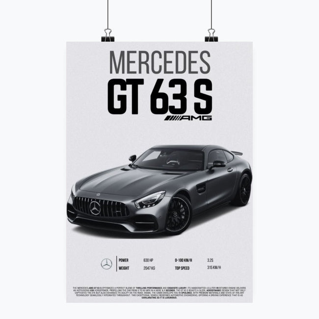 Mercedes AMG GT 63S - Plakat pionowy A1-A4
