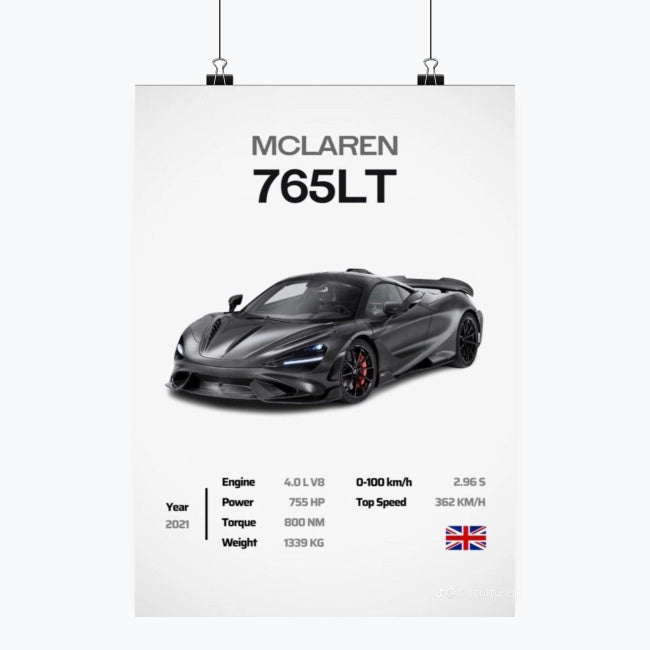 McLaren 765LT - Plakat pionowy A1-A4