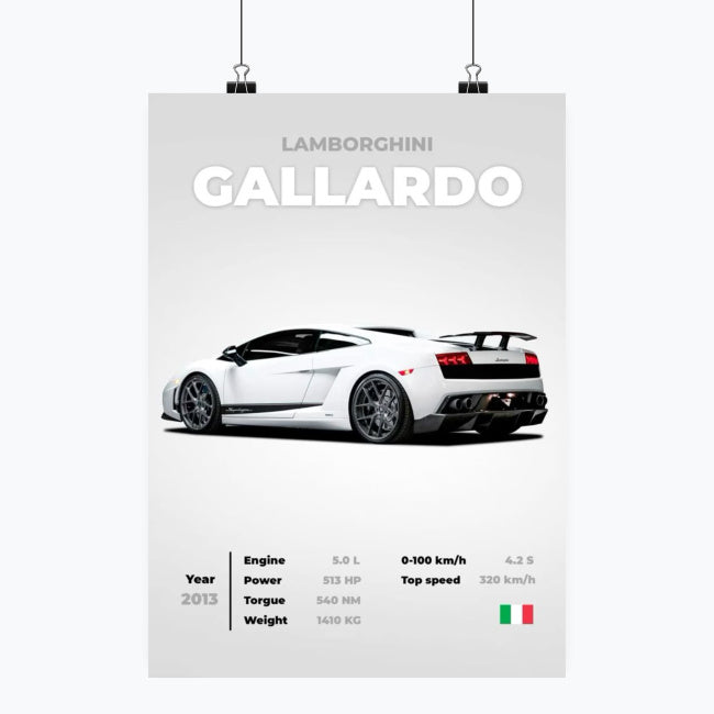 Lamborghini Gallardo - Plakat pionowy A1-A4