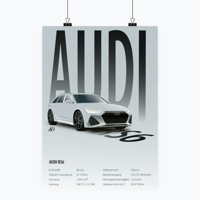 Audi RS6 - Plakat pionowy A1-A4