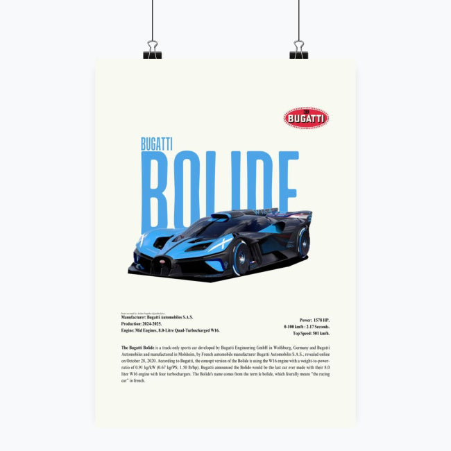 Bugatti Bolide - Plakat pionowy A1-A4