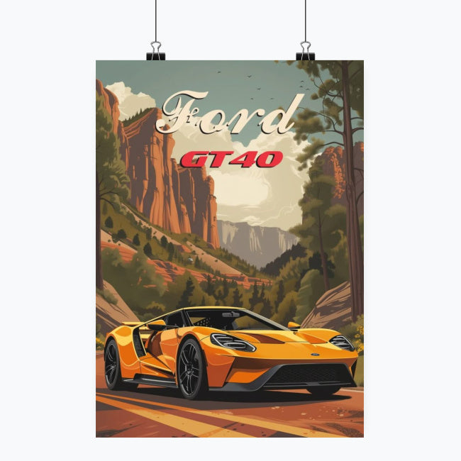 Ford GT40 - Plakat pionowy A1-A4