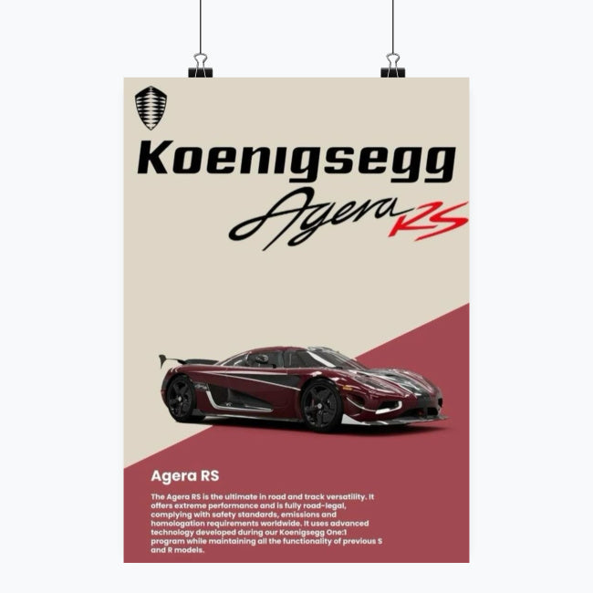 Koenigsegg Agera RS - Plakat pionowy A1-A4