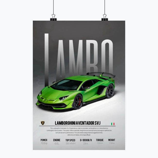 Lamborghini Aventador - Plakat pionowy A1-A4