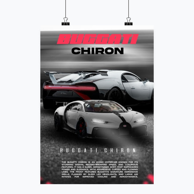 Bugatti Chiron - Plakat pionowy A1-A4