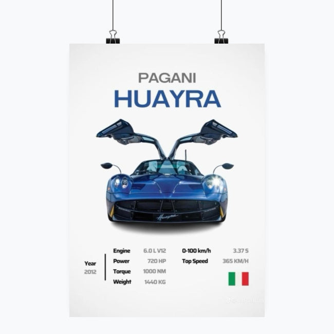 Pagani Huayra - Plakat pionowy A1-A4