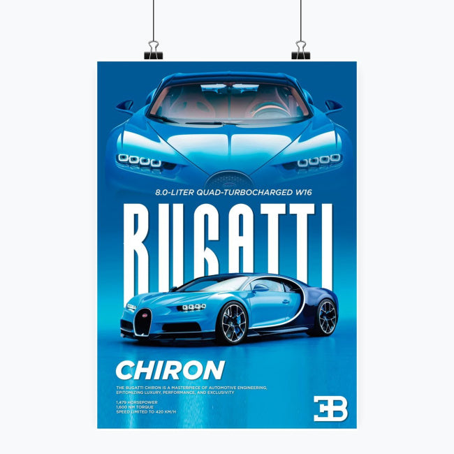 Bugatti Chiron - Plakat pionowy A1-A4