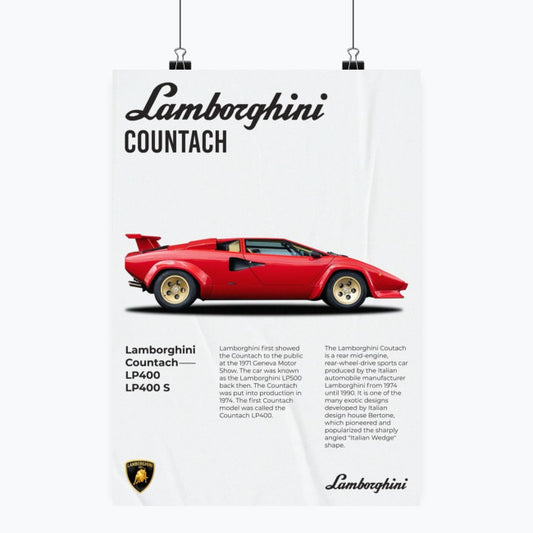 Lamborghini Countach - Plakat pionowy A1-A4