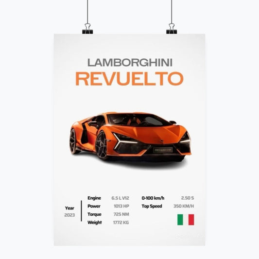 Lamborghini Revuelto - Plakat pionowy A1-A4