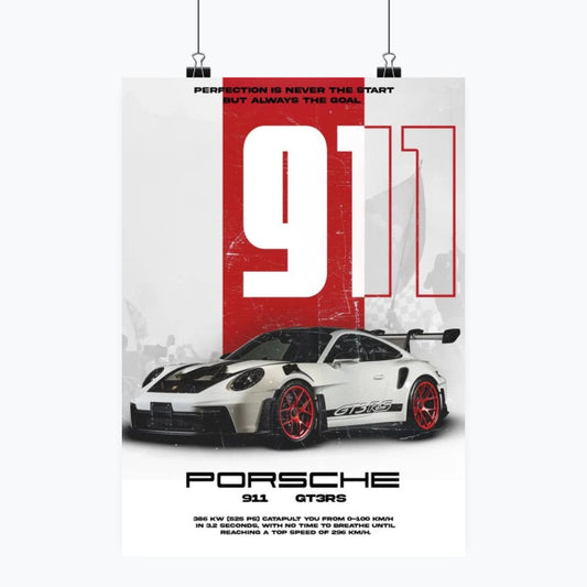 Porsche 911 GT3RS - Plakat pionowy A1-A4