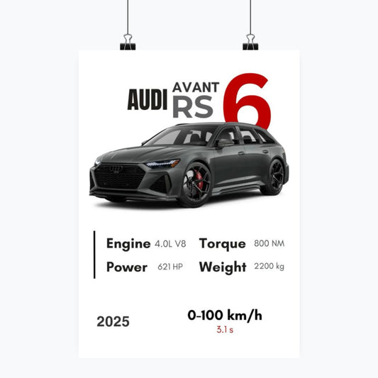 Audi RS6 - Plakat pionowy A1-A4