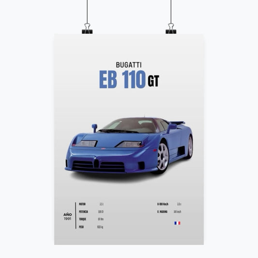 Bugatti EB 110 GT - Plakat pionowy A1-A4