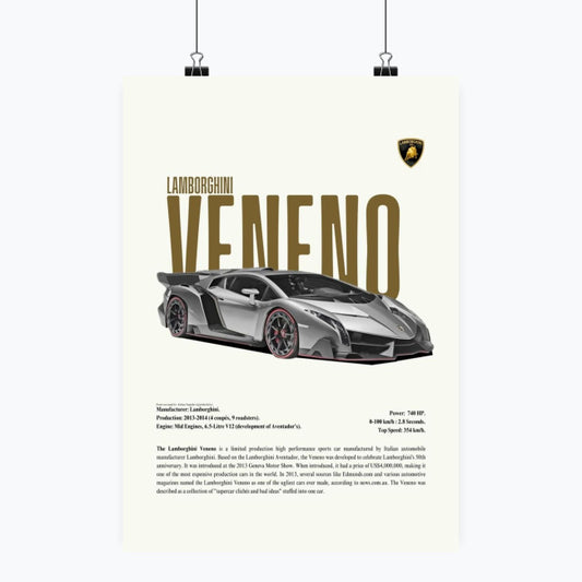 Lamborghini Veneno - Plakat pionowy A1-A4