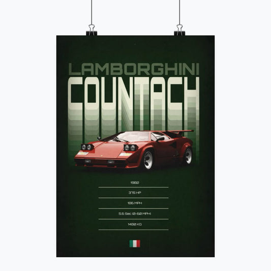 Lamborghini Countach - Plakat pionowy A1-A4
