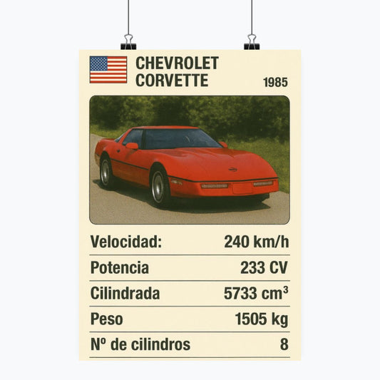 Chevrolet Corvette - Plakat pionowy A1-A4