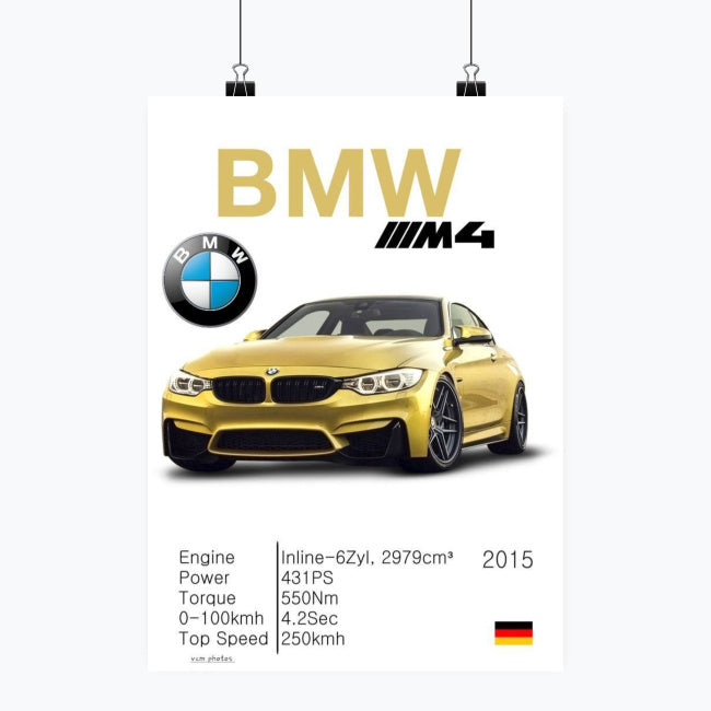 BMW M4 - Plakat pionowy A1-A4