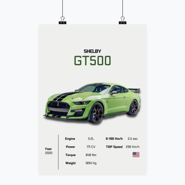 Ford Mustang Shelby GT500 - Plakat pionowy A1-A4