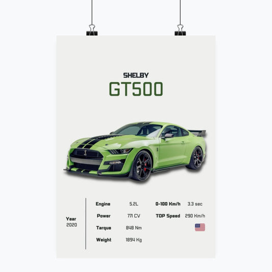 Ford Mustang Shelby GT500 - Plakat pionowy A1-A4