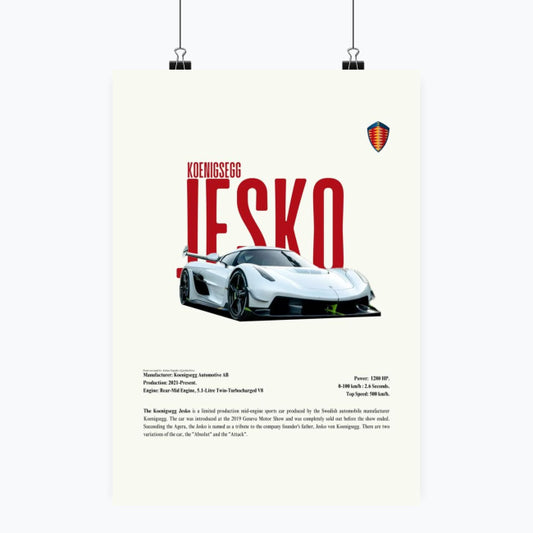 Koenigsegg Jesko - Plakat pionowy A1-A4
