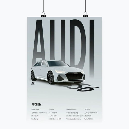Audi RS6 - Plakat pionowy A1-A4