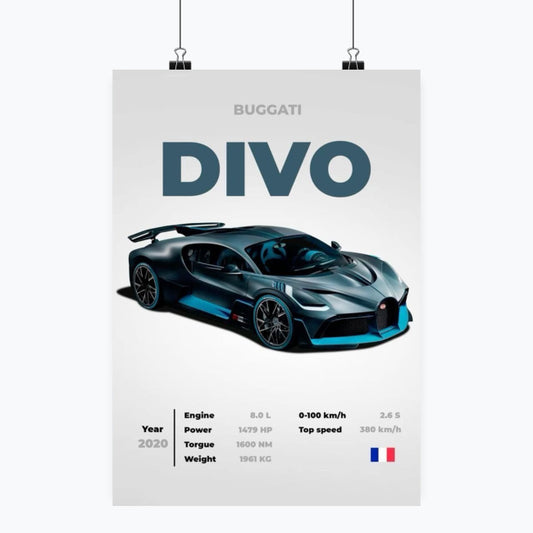 Bugatti Divo - Plakat pionowy A1-A4