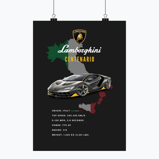 Lamborghini Centenario - Plakat pionowy A1-A4