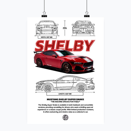 Ford Mustang Shelby - Plakat pionowy A1-A4