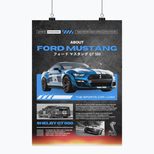 Ford Mustang Shelby GT 500 - Plakat pionowy A1-A4