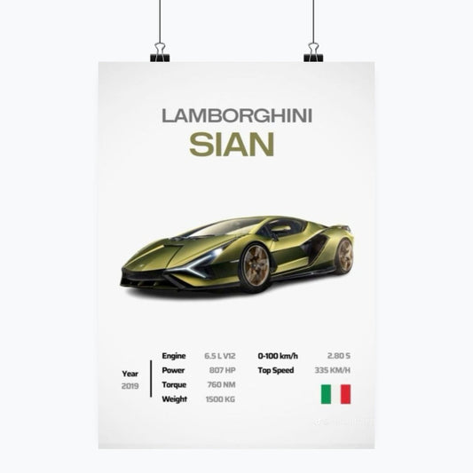 Lamborghini Sian - Plakat pionowy A1-A4