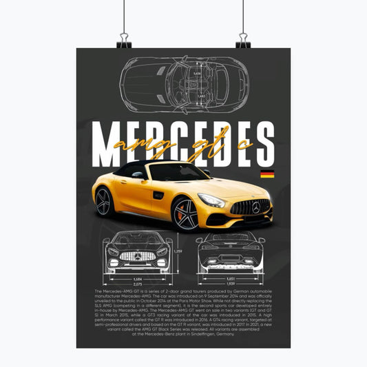 Mercedes AMG GT - Plakat pionowy A1-A4