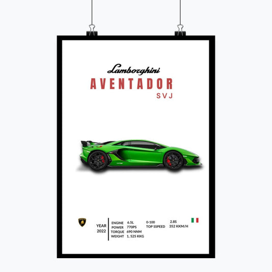 Lamborghini Aventador - Plakat pionowy A1-A4