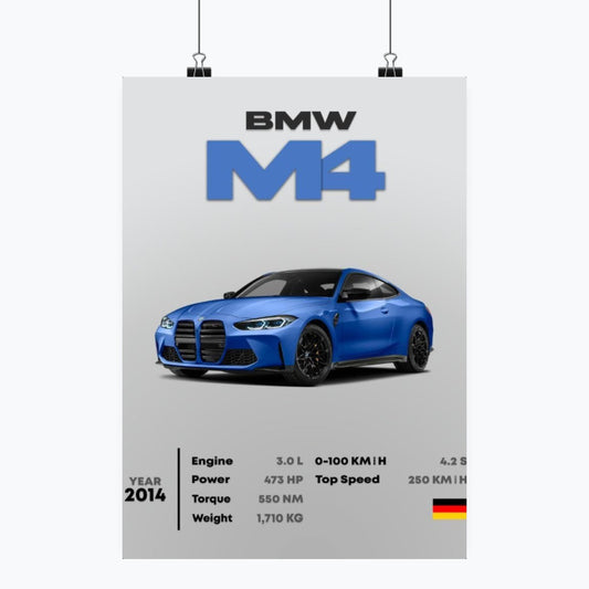 BMW M4 - Plakat pionowy A1-A4
