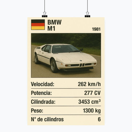 BMW M1 - Plakat pionowy A1-A4