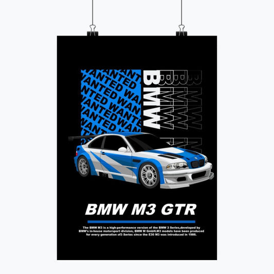 BMW M3 GTR - Plakat pionowy A1-A4