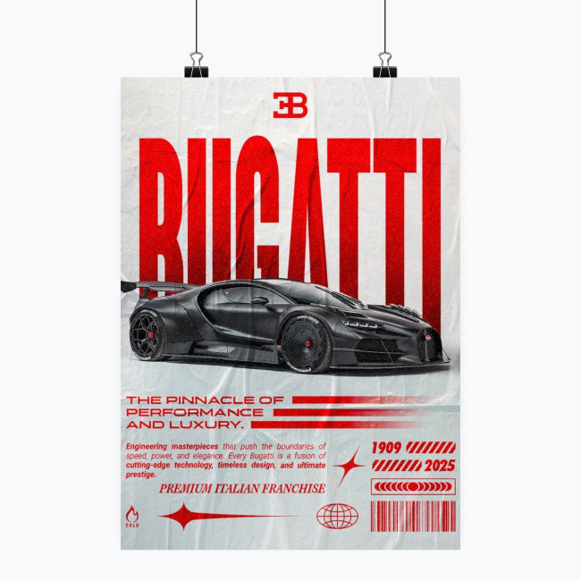 Bugatti Chiron - Plakat pionowy A1-A4